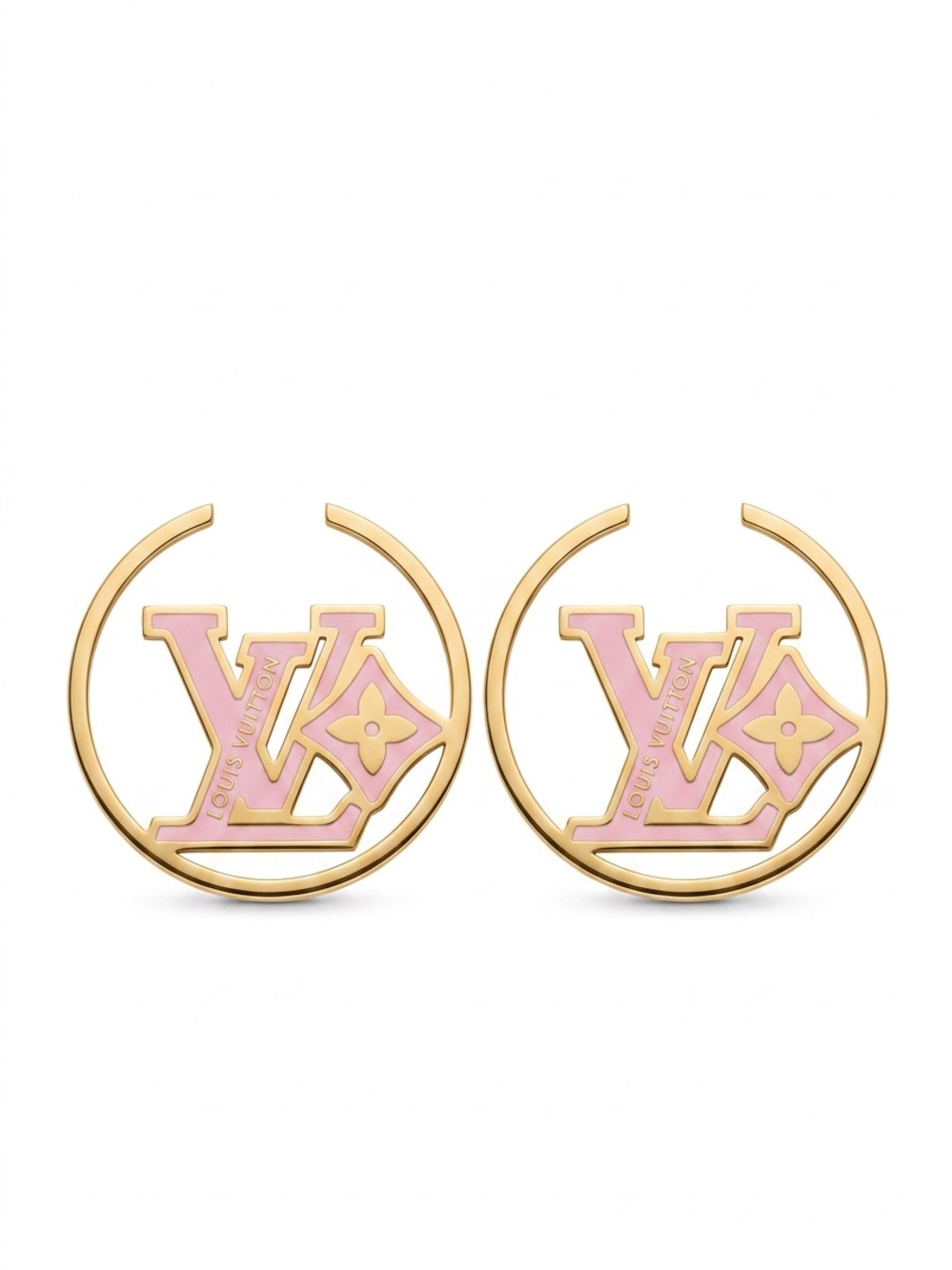 Pink & GoldPendant Necklace with Matching Hoop Charm Earrings - Picture 14 of 14